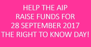 Help AIP Raise Funds for the 15th Right to Know Day!